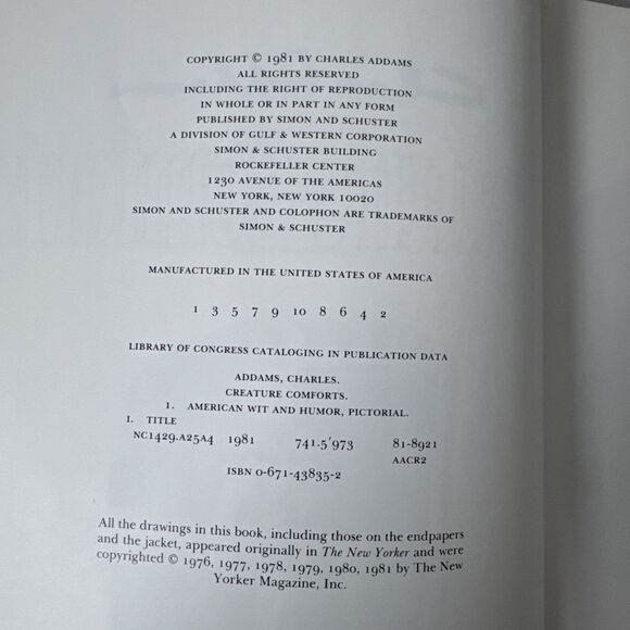 Creature Comforts by Chas Addams 1981 first edition - Picture 3 of 7